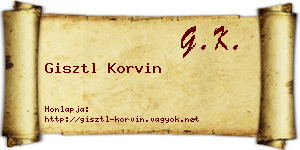Gisztl Korvin névjegykártya